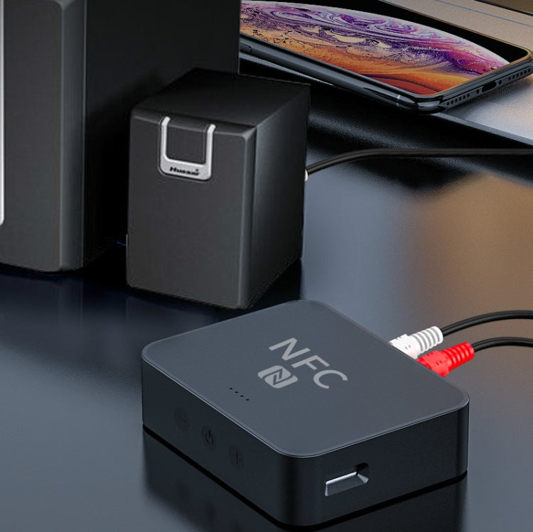 R6 NFC Bluetooth 5.0 เครื่องรับสัญญาณเพลงตั้งโต๊ะ Bluetooth รองรับการ์ด TF