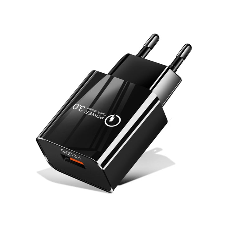 ที่ชาร์จเร็ว Mini QC3.0 USB 18W สำหรับโทรศัพท์มือถือและแท็บเล็ต พร้อมปลั๊ก EU, ปลั๊ก EU