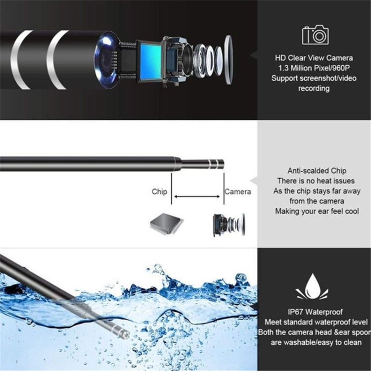 3 in 1 USB HD กล้องส่องตรวจดิจิทัลแบบหู กล้องส่องตรวจดิจิทัลแบบปลายสายสำหรับขี้หู