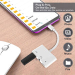 อะแดปเตอร์ USB-C OTG 3 in 1 พร้อมแจ็คหูฟัง 3.5 มม. ใช้ได้กับ iPad Pro และโทรศัพท์ที่มีแจ็ค Type-C, 3 in 1