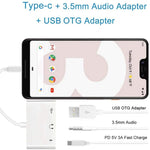 อะแดปเตอร์ USB-C OTG 3 in 1 พร้อมแจ็คหูฟัง 3.5 มม. ใช้ได้กับ iPad Pro และโทรศัพท์ที่มีแจ็ค Type-C, 3 in 1