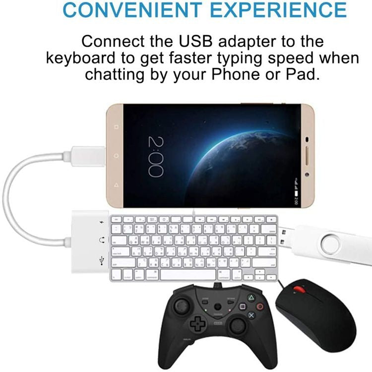 อะแดปเตอร์ USB-C OTG 3 in 1 พร้อมแจ็คหูฟัง 3.5 มม. ใช้ได้กับ iPad Pro และโทรศัพท์ที่มีแจ็ค Type-C, 3 in 1