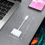 อะแดปเตอร์ USB-C OTG 3 in 1 พร้อมแจ็คหูฟัง 3.5 มม. ใช้ได้กับ iPad Pro และโทรศัพท์ที่มีแจ็ค Type-C, 3 in 1