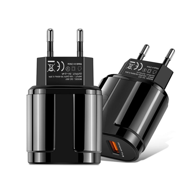 หัวชาร์จมือถือและแท็บเล็ตแบบพกพาพร้อมพอร์ต USB คู่ ชาร์จอเนกประสงค์ ชุดชาร์จเดินทาง พร้อมปลั๊ก EU, ปลั๊ก EU