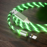 สายชาร์จโทรศัพท์มือถือ USB เป็น 8 Pin แบบดูดแม่เหล็กพร้อมไฟสีสันสดใส, ความยาว: 1m, 1m