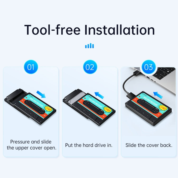 กล่องฮาร์ดดิสก์แบบพกพาคลาสสิก ORICO 2580U3 ขนาด 2.5 นิ้ว USB 3.0 SATA, 2580U3