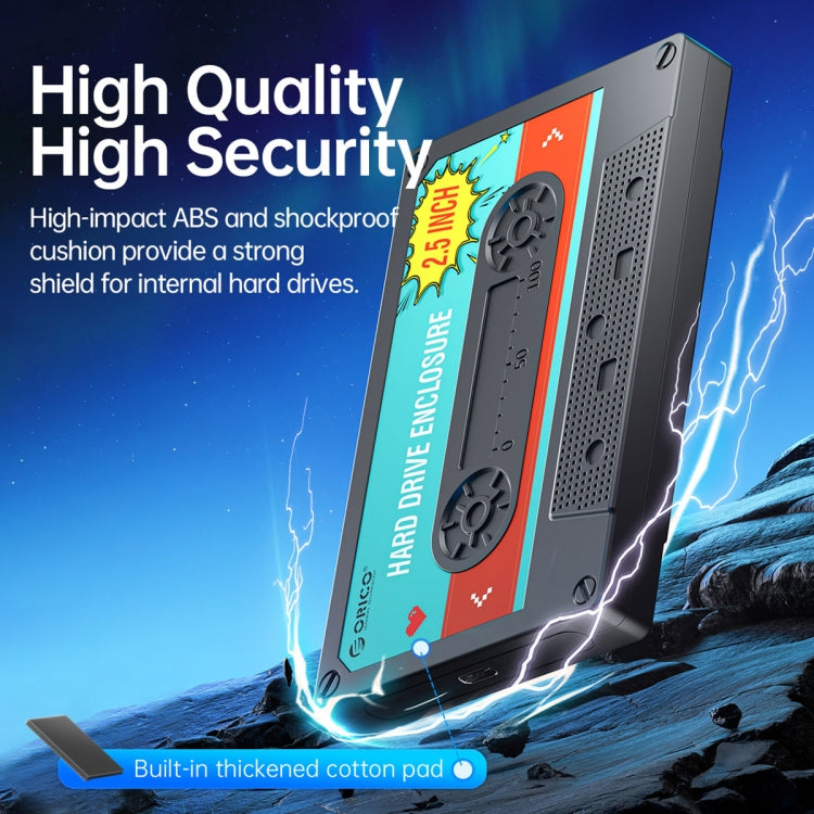 กล่องฮาร์ดดิสก์แบบพกพาคลาสสิก ORICO 2580U3 ขนาด 2.5 นิ้ว USB 3.0 SATA, 2580U3
