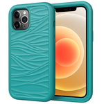 For iPhone 12 Wave Pattern 3 in 1 Silicone+PC Shockproof Protective Case, For iPhone 12 mini