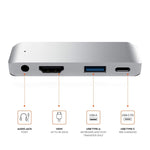 อะแดปเตอร์ HUB 4 in 1 Type-C / USB-C เป็น HDMI + AUX + USB + PD Type-C / USB-C, ด็อก HD อเนกประสงค์