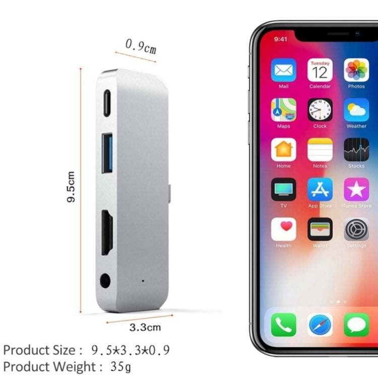อะแดปเตอร์ HUB 4 in 1 Type-C / USB-C เป็น HDMI + AUX + USB + PD Type-C / USB-C, ด็อก HD อเนกประสงค์