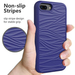 For iPhone SE（2020） Wave Pattern 3 in 1 Silicone+PC Shockproof Protective Case