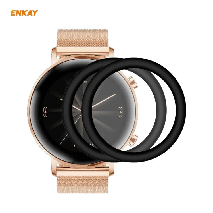 ฟิล์มป้องกันหน้าจอ ENKAY Hat-Prince 3D เต็มจอแบบนุ่ม PC Edge + PMMA HD 2 ชิ้น สำหรับ Huawei Watch GT 2 ขนาด 42 มม., สำหรับ Samsung Galaxy Active 2 ขนาด 40 มม., สำหรับ Samsung Galaxy Active 2 ขนาด 44 มม., สำหรับ Xiaomi Mi Band 4, สำหรับ Fitbit Versa 2