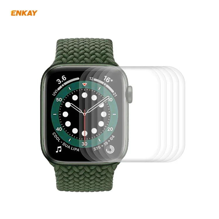 ฟิล์มกันรอยหน้าจอ HD แบบโค้งร้อน 3D PET เต็มจอ ENKAY Hat-Prince 5 ชิ้น สำหรับ Apple Watch Series 6/5/4/SE 40mm