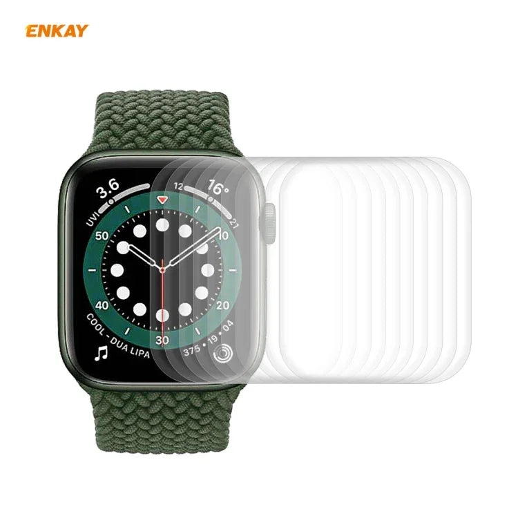 ฟิล์มกันรอยหน้าจอ HD แบบโค้งร้อน 3D PET เต็มจอ ENKAY Hat-Prince 10 ชิ้น สำหรับ Apple Watch Series 6/5/4/SE 40mm