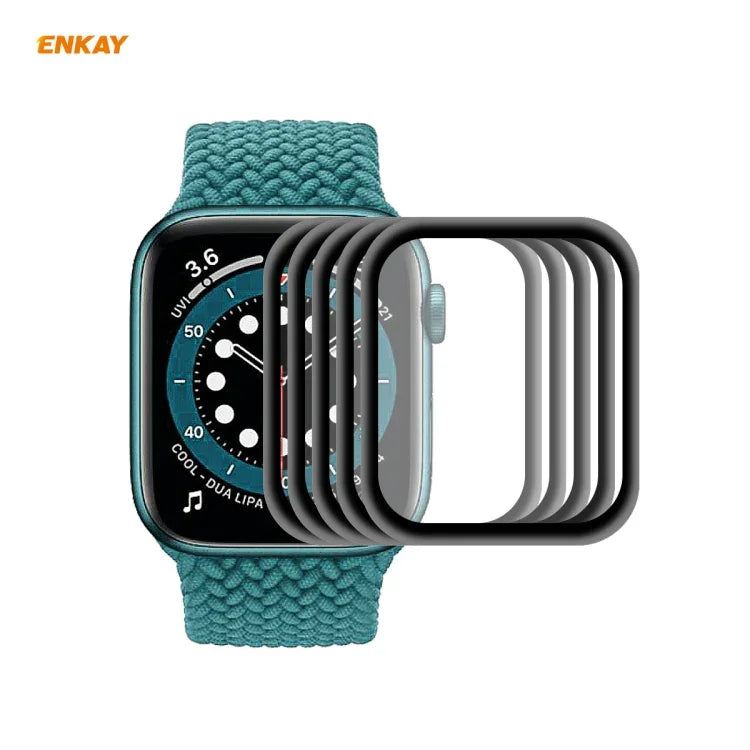 ฟิล์มกันรอยหน้าจอ HD 5 ชิ้น ENKAY Hat-Prince 3D ขอบนุ่ม PC + PMMA สำหรับ Apple Watch 6/5/4/SE 44 มม. และ 40 มม.
