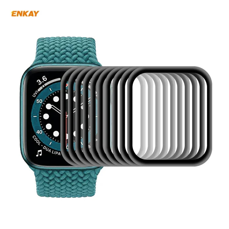 ฟิล์มกันรอยหน้าจอ HD 10 ชิ้น ENKAY Hat-Prince 3D ขอบนุ่ม PC + PMMA สำหรับ Apple Watch 6/5/4/SE 44 มม. และ 40 มม.