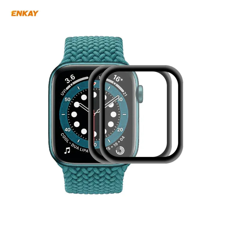 ฟิล์มกันรอยหน้าจอ HD 2 ชิ้น ENKAY Hat-Prince 3D ขอบนุ่ม PC + PMMA สำหรับ Apple Watch 6/5/4/SE 44 มม. และ 40 มม.