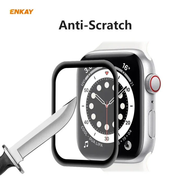 ฟิล์มกันรอยหน้าจอ HD 2 ชิ้น ENKAY Hat-Prince 3D ขอบนุ่ม PC + PMMA สำหรับ Apple Watch 6/5/4/SE 44 มม. และ 40 มม.
