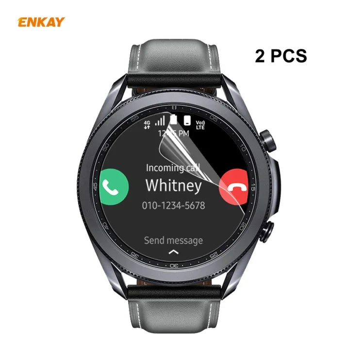 ฟิล์มกันรอยหน้าจอ PET HD ใส ENKAY Hat-Prince 2 ชิ้น สำหรับ Samsung Galaxy Watch3 45 มม., สำหรับ Samsung Galaxy Watch3 41 มม.