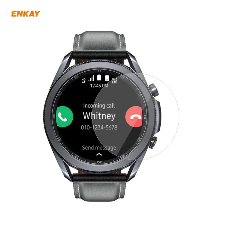 ฟิล์มกันรอยหน้าจอ PET HD ใส ENKAY Hat-Prince 2 ชิ้น สำหรับ Samsung Galaxy Watch3 45 มม., สำหรับ Samsung Galaxy Watch3 41 มม.