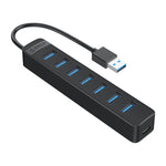 ORICO TWU3-7A-BK ฮับ USB 3.0 7 พอร์ต, TWU3-7A
