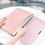 กระเป๋าแล็ปท็อปกันน้ำ PU พร้อมที่วางข้อมือ 4-in-1 ขนาด 11/12 นิ้ว, 13/14 นิ้ว, 15/16 นิ้ว