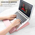 กระเป๋าแล็ปท็อปกันน้ำ PU พร้อมที่วางข้อมือ 4-in-1 ขนาด 11/12 นิ้ว, 13/14 นิ้ว, 15/16 นิ้ว