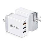 ที่ชาร์จเร็วสากล SDC-30W 30W QC 3.0 USB + 2.4A พอร์ต USB 2.0 คู่ สำหรับโทรศัพท์มือถือ แท็บเล็ต และพีซี พร้อมปลั๊ก US