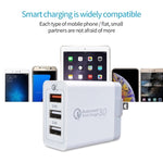 ที่ชาร์จเร็วสากล SDC-30W 30W QC 3.0 USB + 2.4A พอร์ต USB 2.0 คู่ สำหรับโทรศัพท์มือถือ แท็บเล็ต และพีซี พร้อมปลั๊ก US