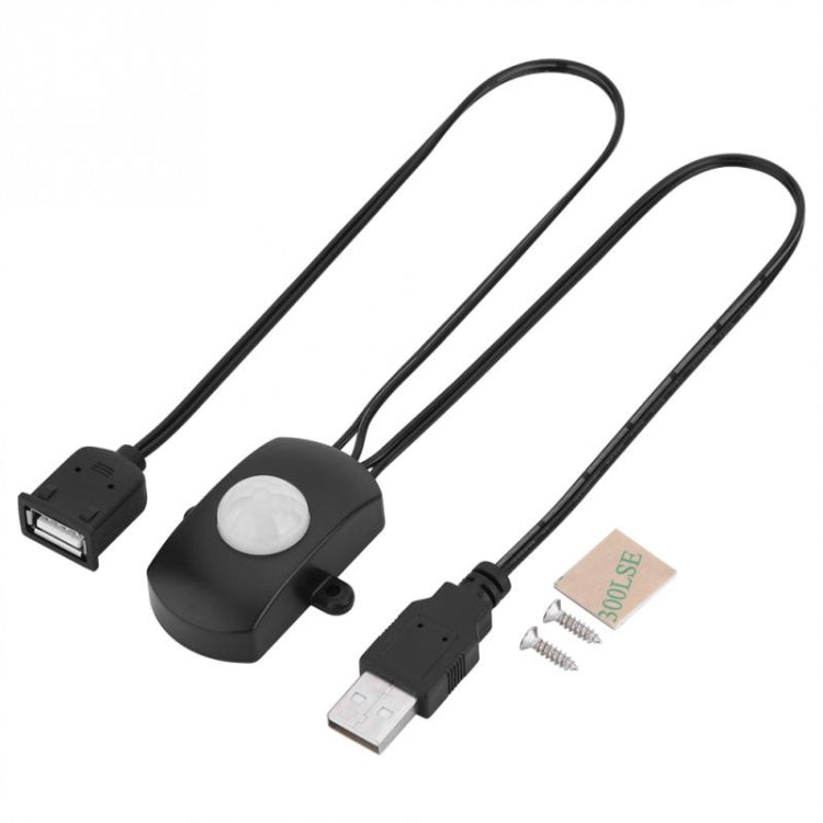 สวิตช์เซ็นเซอร์ตรวจจับการเคลื่อนไหวอินฟราเรด PIR USB DC 5V/12V/24V สำหรับแถบไฟ LED สีดำ, ขาว