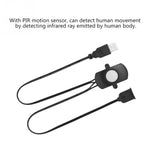 สวิตช์เซ็นเซอร์ตรวจจับการเคลื่อนไหวอินฟราเรด PIR USB DC 5V/12V/24V สำหรับแถบไฟ LED สีดำ, ขาว