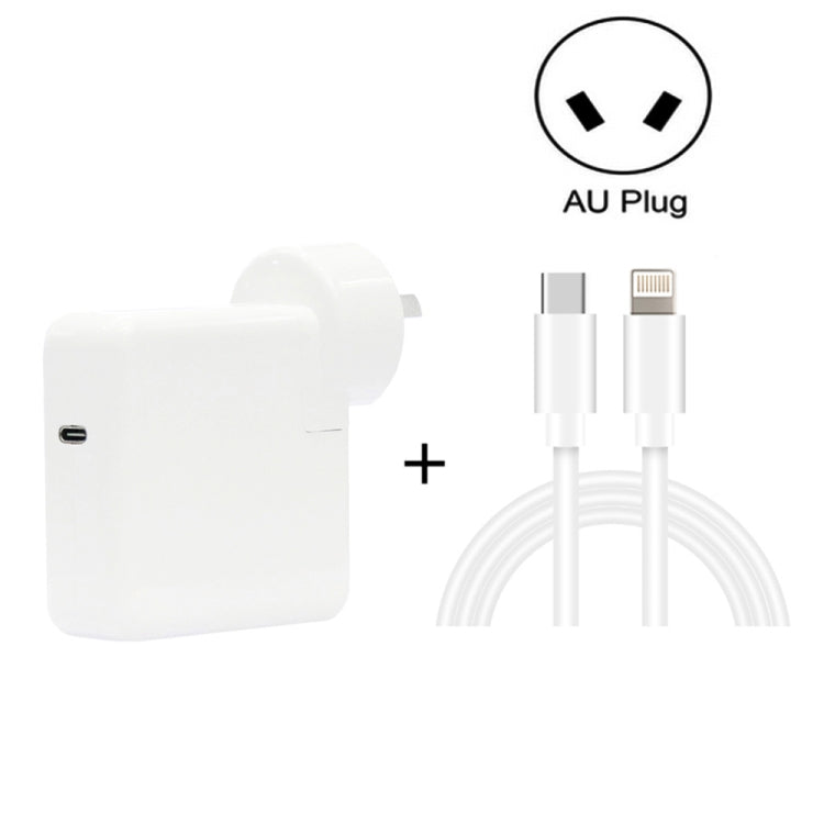 ชุดชาร์จเดินทาง 2 in 1 PD3.0 30W USB-C / Type-C พร้อมขาแยก + สายชาร์จข้อมูล PD3.0 3A USB-C / Type-C เป็น 8 Pin ชาร์จเร็ว ความยาวสาย 1 เมตร, ปลั๊ก AU, 1 เมตร