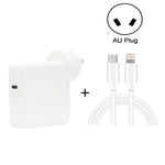 ชุดชาร์จเดินทาง 2 in 1 PD3.0 30W USB-C / Type-C พร้อมขาแยก + สายชาร์จข้อมูล PD3.0 3A USB-C / Type-C เป็น 8 Pin ชาร์จเร็ว ความยาวสาย 1 เมตร, ปลั๊ก AU, 1 เมตร