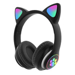 TN-28 หูฟังบลูทูธ 5.0 ขนาด 3.5 มม. เชื่อมต่อคู่ หูฟังสเตอริโอหูแมว RGB เบส ตัดเสียงรบกวน รองรับการ์ด TF พร้อมไมโครโฟน