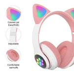 TN-28 หูฟังบลูทูธ 5.0 ขนาด 3.5 มม. เชื่อมต่อคู่ หูฟังสเตอริโอหูแมว RGB เบส ตัดเสียงรบกวน รองรับการ์ด TF พร้อมไมโครโฟน