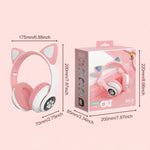 TN-28 หูฟังบลูทูธ 5.0 ขนาด 3.5 มม. เชื่อมต่อคู่ หูฟังสเตอริโอหูแมว RGB เบส ตัดเสียงรบกวน รองรับการ์ด TF พร้อมไมโครโฟน