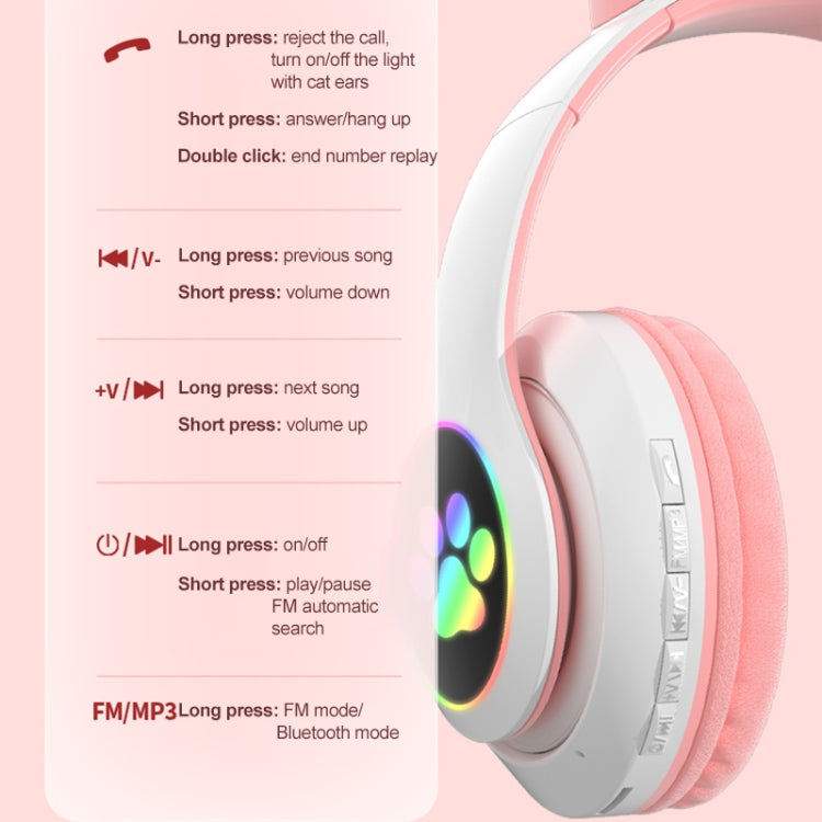TN-28 หูฟังบลูทูธ 5.0 ขนาด 3.5 มม. เชื่อมต่อคู่ หูฟังสเตอริโอหูแมว RGB เบส ตัดเสียงรบกวน รองรับการ์ด TF พร้อมไมโครโฟน