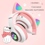 TN-28 หูฟังบลูทูธ 5.0 ขนาด 3.5 มม. เชื่อมต่อคู่ หูฟังสเตอริโอหูแมว RGB เบส ตัดเสียงรบกวน รองรับการ์ด TF พร้อมไมโครโฟน
