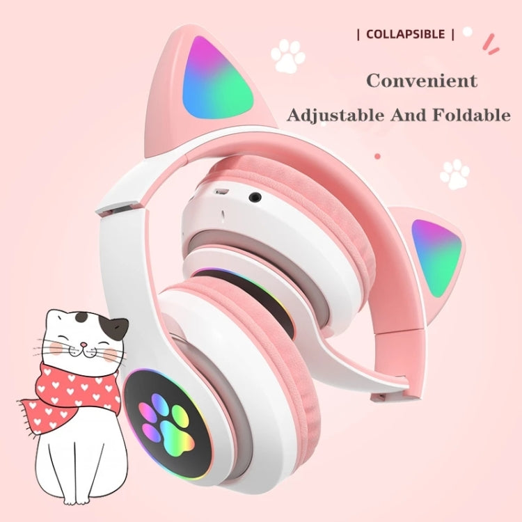 TN-28 หูฟังบลูทูธ 5.0 ขนาด 3.5 มม. เชื่อมต่อคู่ หูฟังสเตอริโอหูแมว RGB เบส ตัดเสียงรบกวน รองรับการ์ด TF พร้อมไมโครโฟน