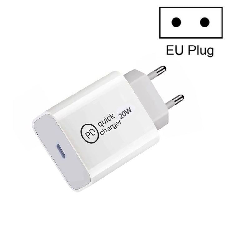 ที่ชาร์จเดินทาง SDC-20W PD 20W พอร์ต USB-C / Type-C เดี่ยว พร้อมปลั๊ก EU, ปลั๊ก US, ปลั๊ก UK