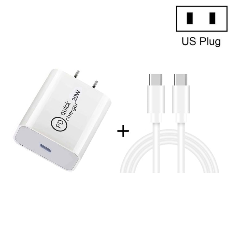ชุดที่ชาร์จเดินทาง SDC-20W 2 in 1 PD 20W USB-C / Type-C + สายชาร์จข้อมูลเร็ว 3A PD 3.0 USB-C / Type-C เป็น USB-C / Type-C ความยาวสาย: 1 เมตร, ปลั๊ก US, ปลั๊ก EU, ปลั๊ก UK