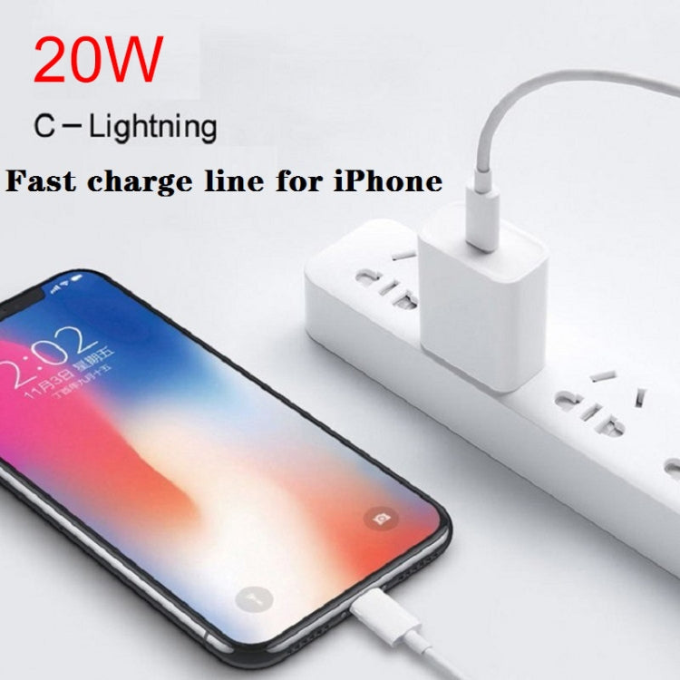 SDC-20W ชาร์จเร็ว 2 in 1 PD 20W USB-C / Type-C สำหรับเดินทาง + สายชาร์จข้อมูล 3A PD3.0 USB-C / Type-C เป็น 8 Pin ชาร์จเร็ว ความยาวสาย: 1m, ปลั๊ก US, ปลั๊ก EU, ปลั๊ก UK