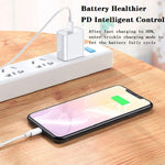 SDC-20W ชาร์จเร็ว 2 in 1 PD 20W USB-C / Type-C สำหรับเดินทาง + สายชาร์จข้อมูล 3A PD3.0 USB-C / Type-C เป็น 8 Pin ชาร์จเร็ว ความยาวสาย: 1m, ปลั๊ก US, ปลั๊ก EU, ปลั๊ก UK