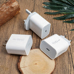SDC-20W ชาร์จเร็ว 2 in 1 PD 20W USB-C / Type-C สำหรับเดินทาง + สายชาร์จข้อมูล 3A PD3.0 USB-C / Type-C เป็น 8 Pin ชาร์จเร็ว ความยาวสาย: 1m, ปลั๊ก US, ปลั๊ก EU, ปลั๊ก UK