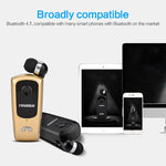 F920 หูฟังบลูทูธ CSR4.1 สายเก็บได้ เตือนสายเรียกเข้าแบบสั่น ป้องกันการโจรกรรม สีดำ ขาว ทอง เงิน เทา