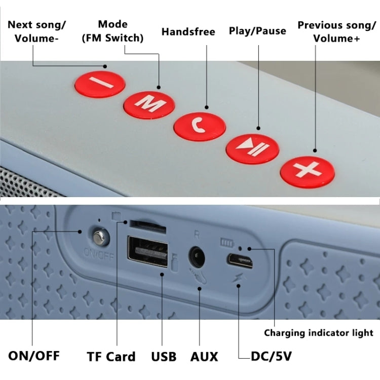 ลำโพงบลูทูธซับวูฟเฟอร์ T&G TG271 TWS พร้อมเชือกถัก รองรับ USB/AUX/การ์ด TF/FM