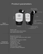F960 หูฟังบลูทูธ CSR4.1 สายเก็บได้ เตือนสายเรียกเข้าแบบสั่น ป้องกันการโจรกรรม สีดำ ขาว เงิน
