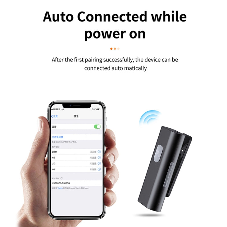 SR11 Lavalier ตัวรับสัญญาณเสียงบลูทูธ 5.0 อะแดปเตอร์บลูทูธ รองรับการ์ด TF, SR11
