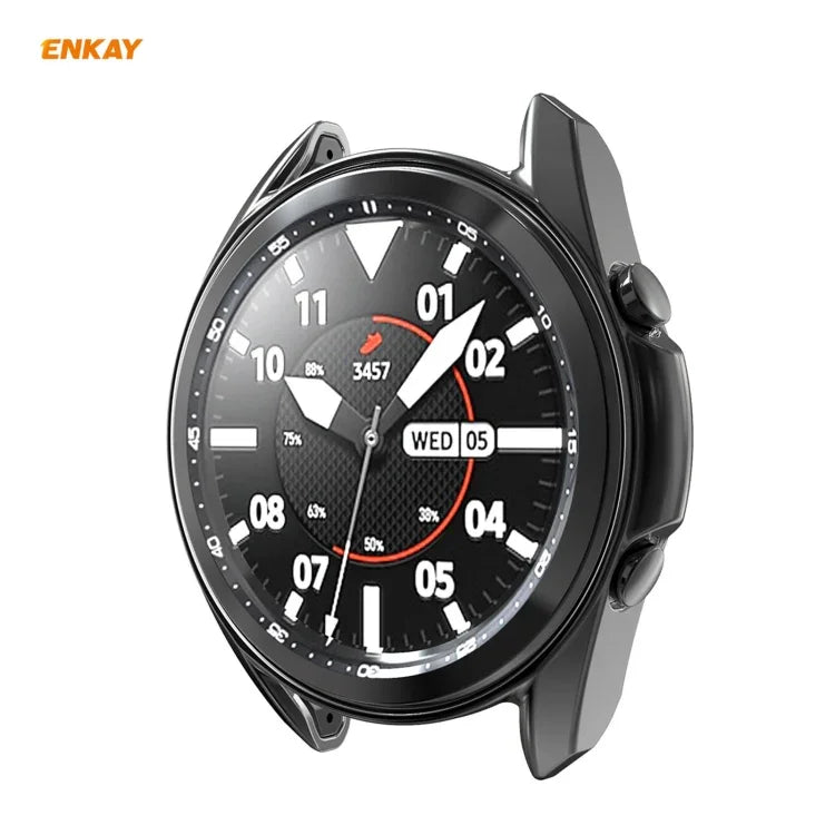 สำหรับ Samsung Galaxy Watch 3 41 มม. เคส TPU นุ่มชุบไฟฟ้า 2 in 1 ENKAY Hat-Prince + ฟิล์มกระจกนิรภัยขอบโค้ง 0.2 มม. 9H 2.15D