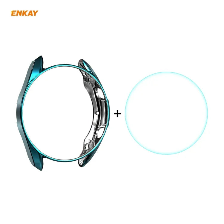 สำหรับ Samsung Galaxy Watch 3 41 มม. เคส TPU นุ่มชุบไฟฟ้า 2 in 1 ENKAY Hat-Prince + ฟิล์มกระจกนิรภัยขอบโค้ง 0.2 มม. 9H 2.15D